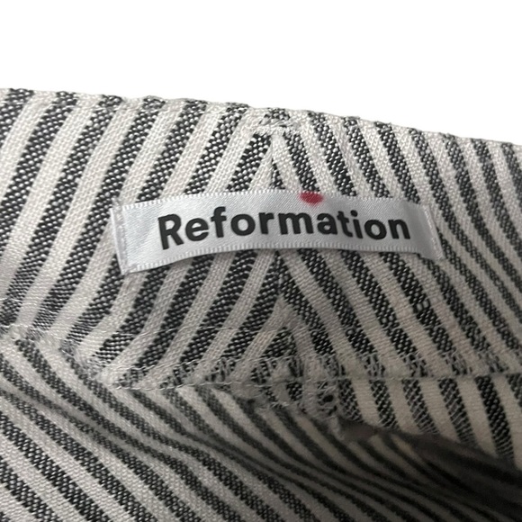 NWT Reformation Stripe Linen Cello Wide Leg Pants - Picture 8 of 10